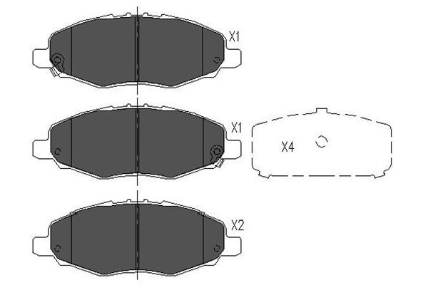 KAVO PARTS Piduriklotsi komplekt,ketaspidur KBP-9093